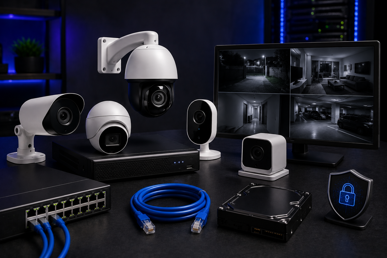 Câmeras e segurança IP para monitoramento local